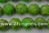 CDE2185 15.5 inches 16mm faceted round dyed sea sediment jasper beads