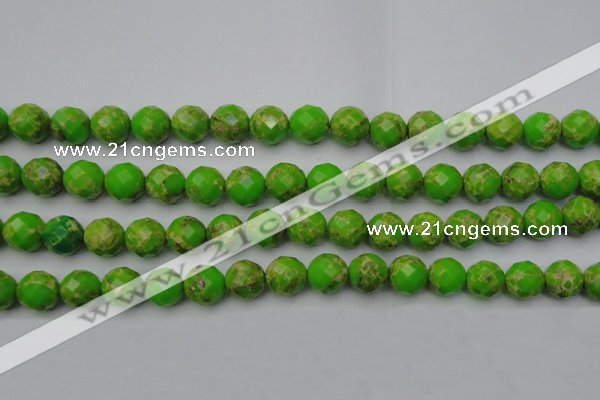 CDE2185 15.5 inches 16mm faceted round dyed sea sediment jasper beads