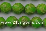 CDE2186 15.5 inches 18mm faceted round dyed sea sediment jasper beads