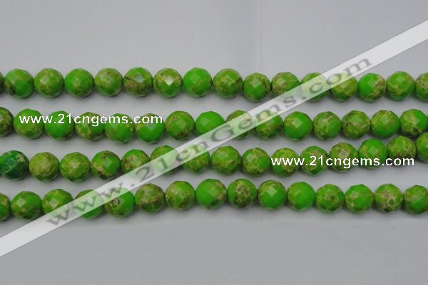 CDE2186 15.5 inches 18mm faceted round dyed sea sediment jasper beads