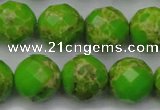 CDE2187 15.5 inches 20mm faceted round dyed sea sediment jasper beads