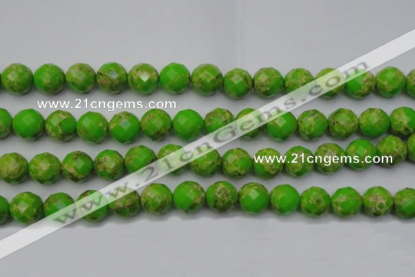 CDE2187 15.5 inches 20mm faceted round dyed sea sediment jasper beads