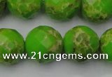 CDE2188 15.5 inches 22mm faceted round dyed sea sediment jasper beads