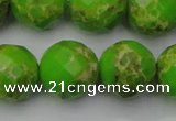 CDE2188 15.5 inches 22mm faceted round dyed sea sediment jasper beads