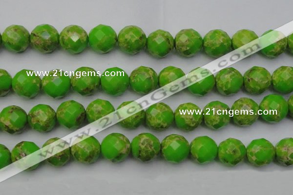 CDE2189 15.5 inches 24mm faceted round dyed sea sediment jasper beads