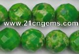 CDE2196 15.5 inches 18mm faceted round dyed sea sediment jasper beads