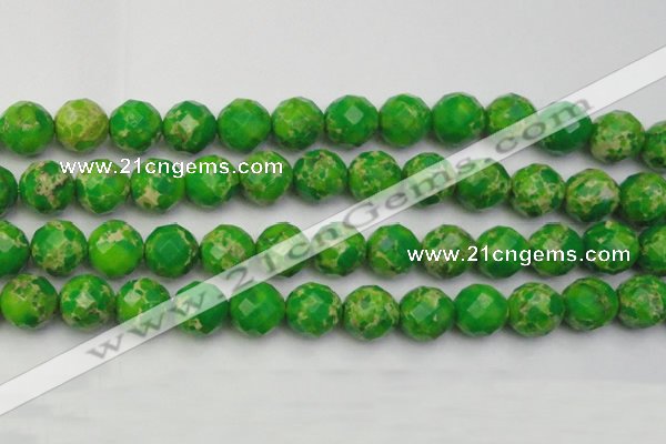 CDE2197 15.5 inches 20mm faceted round dyed sea sediment jasper beads