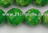 CDE2199 15.5 inches 24mm faceted round dyed sea sediment jasper beads