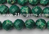 CDE2201 15.5 inches 8mm faceted round dyed sea sediment jasper beads