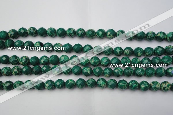 CDE2201 15.5 inches 8mm faceted round dyed sea sediment jasper beads