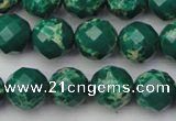 CDE2202 15.5 inches 10mm faceted round dyed sea sediment jasper beads