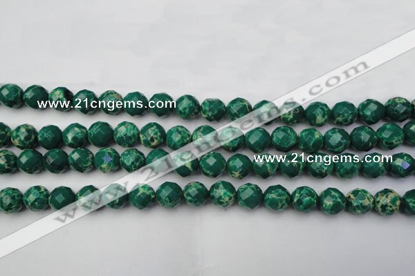 CDE2202 15.5 inches 10mm faceted round dyed sea sediment jasper beads