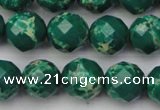 CDE2203 15.5 inches 12mm faceted round dyed sea sediment jasper beads