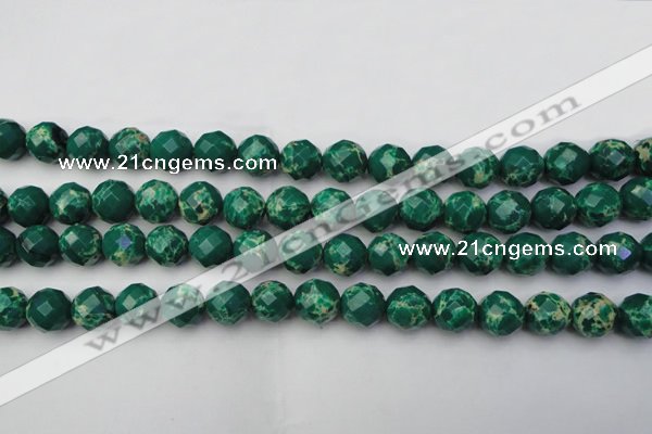 CDE2203 15.5 inches 12mm faceted round dyed sea sediment jasper beads