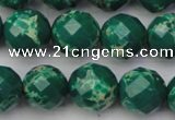 CDE2204 15.5 inches 14mm faceted round dyed sea sediment jasper beads