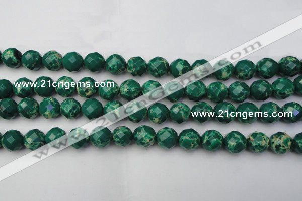 CDE2204 15.5 inches 14mm faceted round dyed sea sediment jasper beads