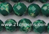 CDE2205 15.5 inches 16mm faceted round dyed sea sediment jasper beads