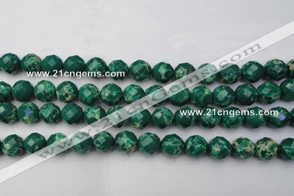 CDE2205 15.5 inches 16mm faceted round dyed sea sediment jasper beads