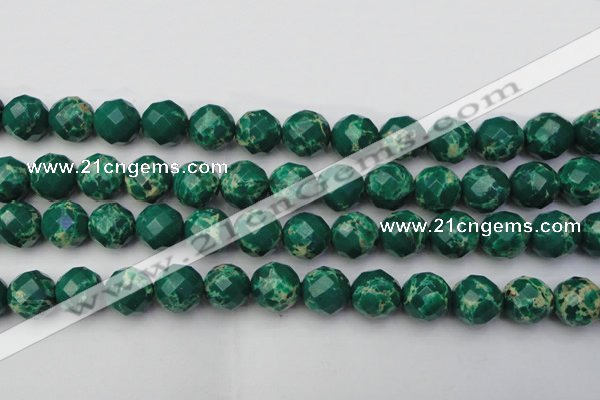 CDE2206 15.5 inches 18mm faceted round dyed sea sediment jasper beads