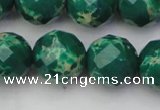 CDE2207 15.5 inches 20mm faceted round dyed sea sediment jasper beads