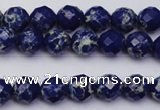 CDE2210 15.5 inches 6mm faceted round dyed sea sediment jasper beads