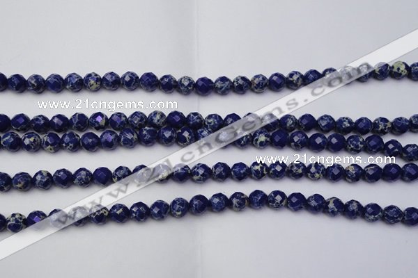 CDE2210 15.5 inches 6mm faceted round dyed sea sediment jasper beads