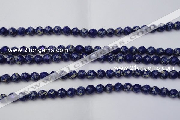 CDE2211 15.5 inches 8mm faceted round dyed sea sediment jasper beads