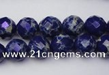 CDE2212 15.5 inches 10mm faceted round dyed sea sediment jasper beads