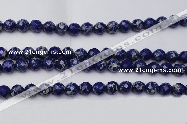 CDE2216 15.5 inches 18mm faceted round dyed sea sediment jasper beads