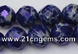 CDE2217 15.5 inches 20mm faceted round dyed sea sediment jasper beads