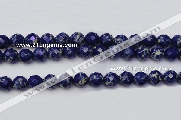 CDE2218 15.5 inches 22mm faceted round dyed sea sediment jasper beads