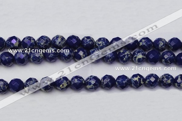 CDE2219 15.5 inches 24mm faceted round dyed sea sediment jasper beads