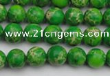 CDE2220 15.5 inches 4mm round dyed sea sediment jasper beads