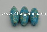 CDE2301 16*38mm rice sea sediment jasper beads wholesale