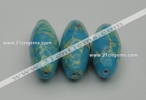 CDE2301 16*38mm rice sea sediment jasper beads wholesale