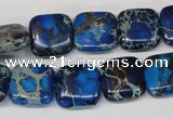 CDE238 15.5 inches 14*14mm square dyed sea sediment jasper beads