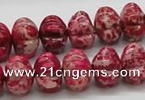 CDE24 15.5 inches 10*14mm pumpkin dyed sea sediment jasper beads