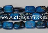 CDE244 15.5 inches 10*14mm rectangle dyed sea sediment jasper beads