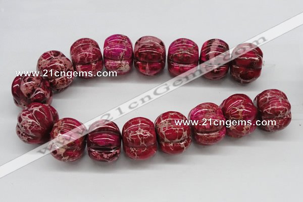 CDE25 15.5 inches 26*35mm pumpkin dyed sea sediment jasper beads