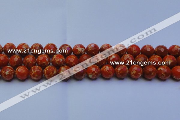 CDE2500 15.5 inches 14mm faceted round dyed sea sediment jasper beads