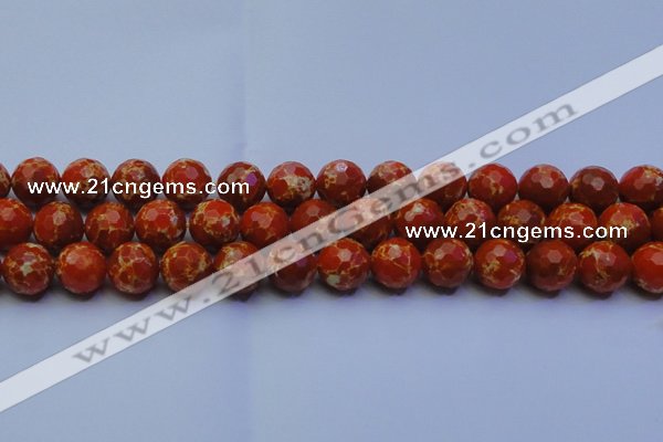 CDE2500 15.5 inches 14mm faceted round dyed sea sediment jasper beads