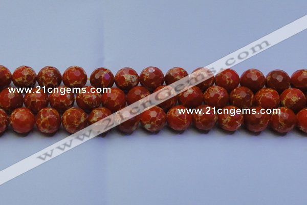 CDE2501 15.5 inches 16mm faceted round dyed sea sediment jasper beads