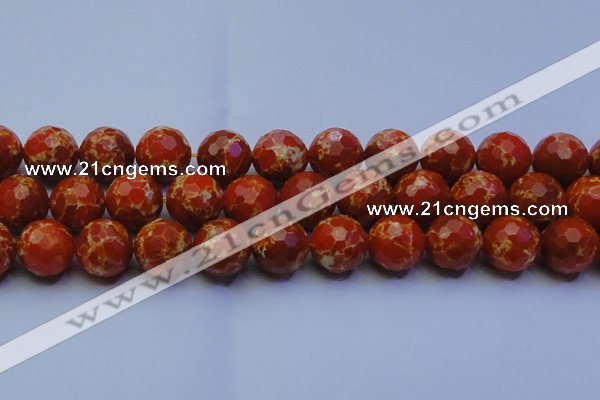 CDE2503 15.5 inches 20mm faceted round dyed sea sediment jasper beads