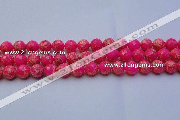 CDE2507 15.5 inches 14mm faceted round dyed sea sediment jasper beads