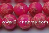 CDE2508 15.5 inches 16mm faceted round dyed sea sediment jasper beads