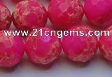 CDE2509 15.5 inches 18mm faceted round dyed sea sediment jasper beads