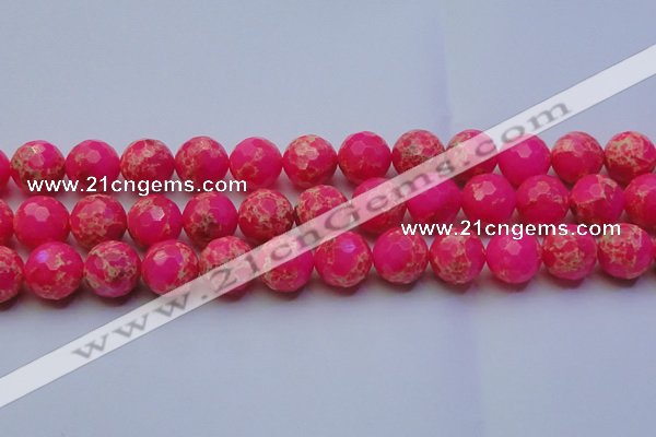 CDE2509 15.5 inches 18mm faceted round dyed sea sediment jasper beads