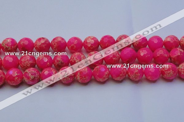 CDE2510 15.5 inches 20mm faceted round dyed sea sediment jasper beads