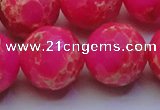 CDE2512 15.5 inches 24mm faceted round dyed sea sediment jasper beads