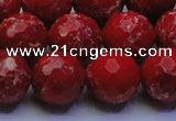 CDE2515 15.5 inches 16mm faceted round dyed sea sediment jasper beads